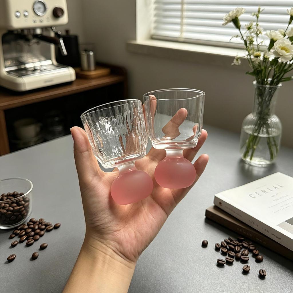 Vintage High-Foot Mini Glass Cup for Whiskey, Baijiu, Tea, or Juice