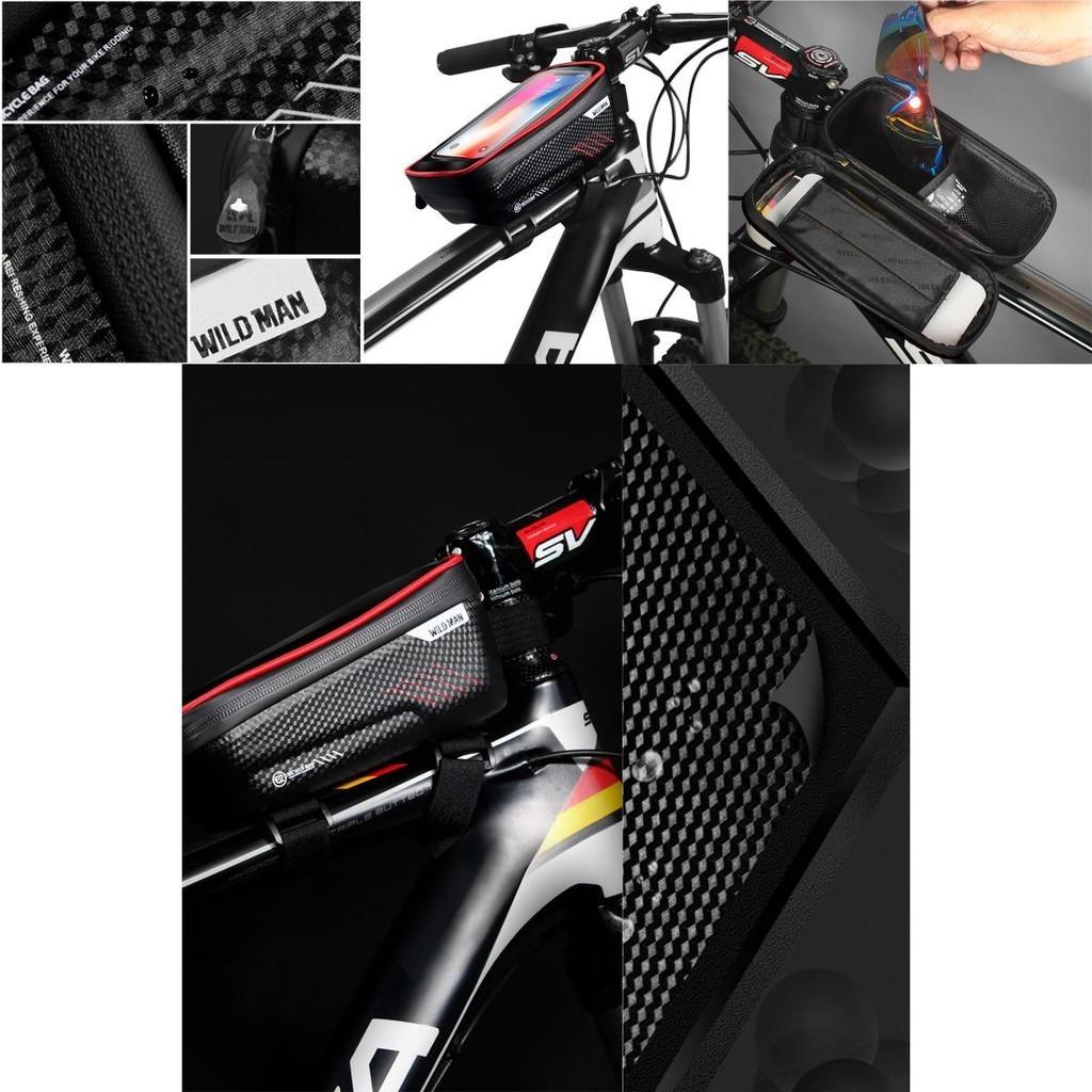 Durable Waterproof Bicycle Cycling Bike Front Top Tube Frame Bag With Tpu Touch Screen Phone Holder Case