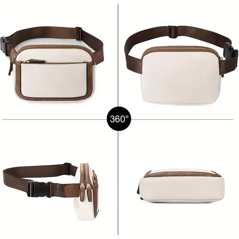 Yogodlns Borsa sul petto carina Borsa a tracolla leggera a tracolla per sport all'aria aperta in pelle PU Borsa a tracolla casual semplice da donna