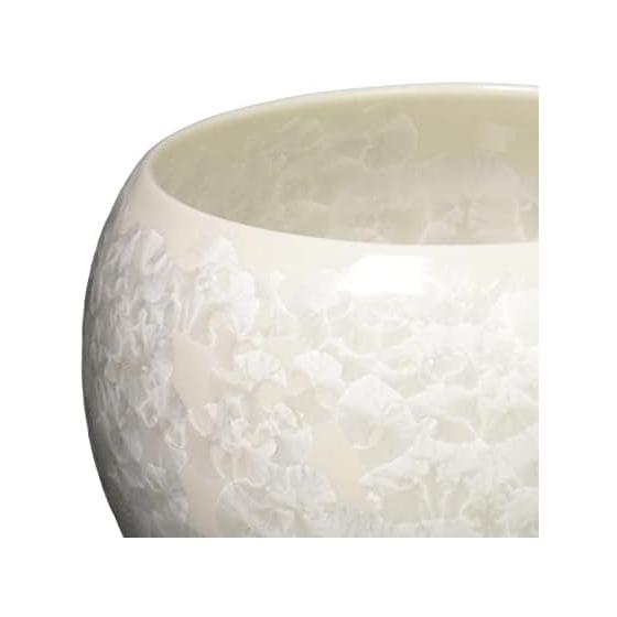 Kyoto ware Kiyomizu ware Ceramic kiln Tea bowl Flower crystal (white) KTA158-02