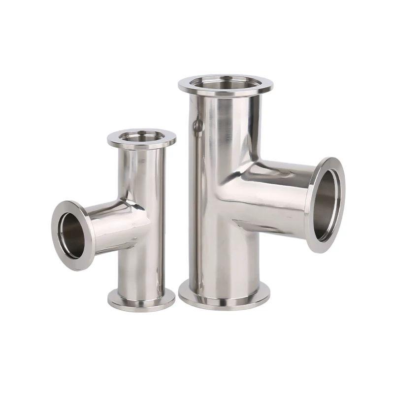 KF 16 25 40 50 Tee3 Ways SUS 304 Stainless Steel Sanitarry Vacuum Plumbing Fitting Brew
