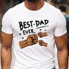 "Best Dad Ever" Fist Bump Family Graphic T-Shirt Father's Day Casual Cotton Short Sleeve Tee