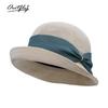 Bow straw hat women travel sunscreen casual sun hat spring and summer outdoor straw bucket hat