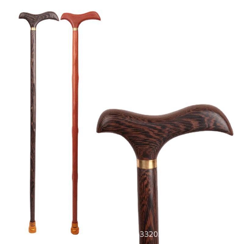 Rosewood Chicken Wing Solid Wood Walking Stick with Non-Slip Grip and Hiking Handle for Seniors