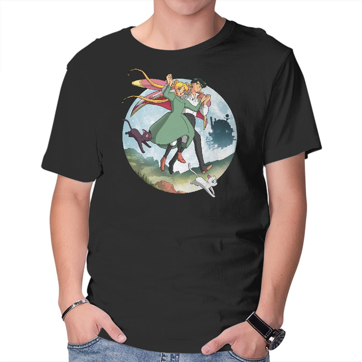 Unisex Crew Neck T-Shirt Magical Leap Graphic Short Sleeve Casual Tee XL
