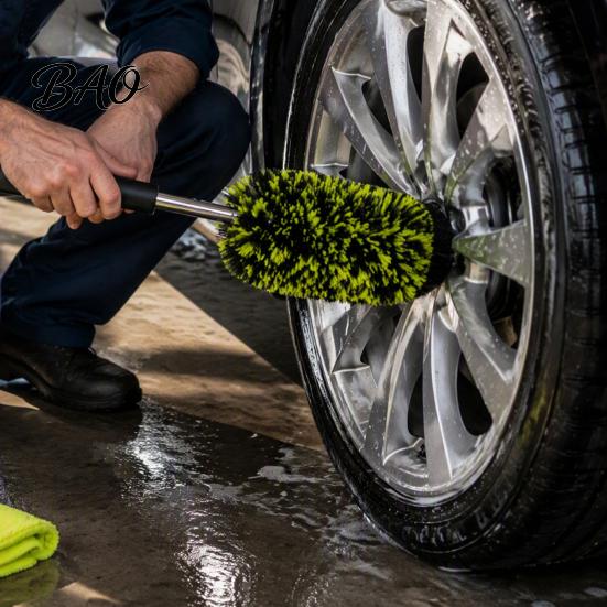 Car Detailing Accessories 1/2/3Pcs Microfiber Wheel Barrel Brush, No Scratch Cleaner with Narrow Gap Cleaning Tool Ergonomic Handle, Tire Rim for