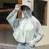 Chaqueta de Verano para Mujer de Seda de Hielo Patchwork Colorblock Protección Solar Ligera con Capucha Abrigo UV para Ciclismo, Ropa Exterior Transpirable Protector Solar