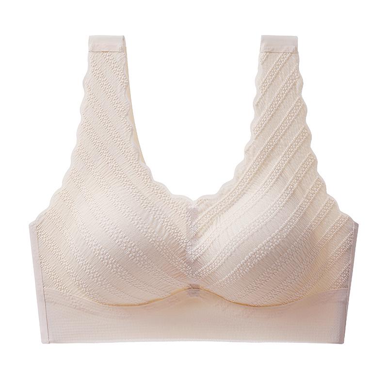 Plus Size Seamless Lace Wireless Support Bra for Women