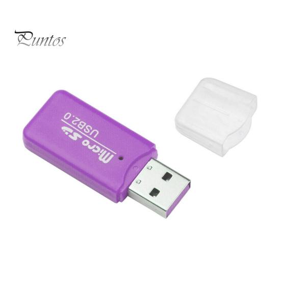 

Мини-портативный USB 2.0 TF Micro SD устройство чтения карт памяти для портативного компьютера фиолетовый