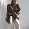 Turtleneck Sweaters Women Pullover Knitted Sweaters Plus Size Casual Solid Long Sleeve Sweater Coat Jumper Pullovers Fall Winter Women Sweater Jumper