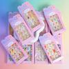 24pcs Kids' Cute Red Cherry/Rabbit/Carrot Press On Nails Cartoon Short Square Fake Nails Reusable Nails Decor with Glue & File