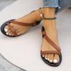 Fashion 2024 Women's Summer New Simple Solid Color Flat Bottom Anti Slip Women's Shoes Outdoor Leisure Comfortable Beach Dress Sandals