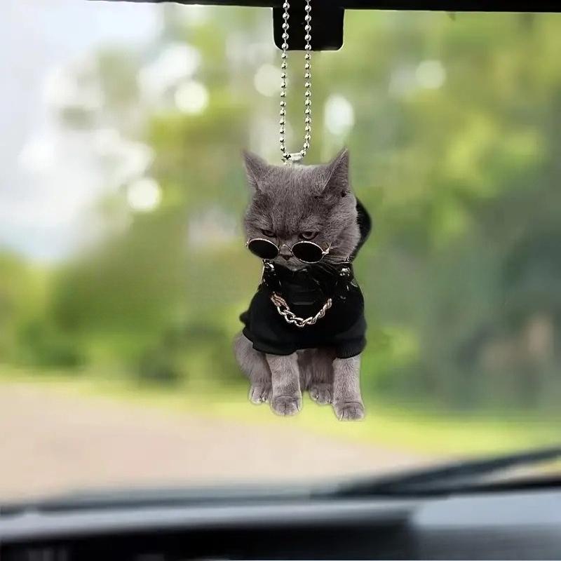 Wisiorek samochodowy akrylowy, huśtający się pies, lekki, lusterko samochodowe, wiszące, akcesoria do wnętrza samochodu, torba na ramię, dekoracja torby szkolnej, urok, prezent na Walentynki