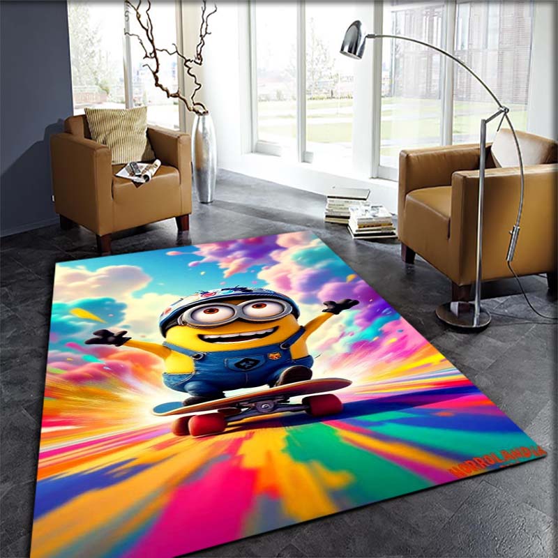 Stylish Minions Design Non-Skid Area Rug Living Room Bedroom Soft Carpet Children Play Mat Home Decor Gift