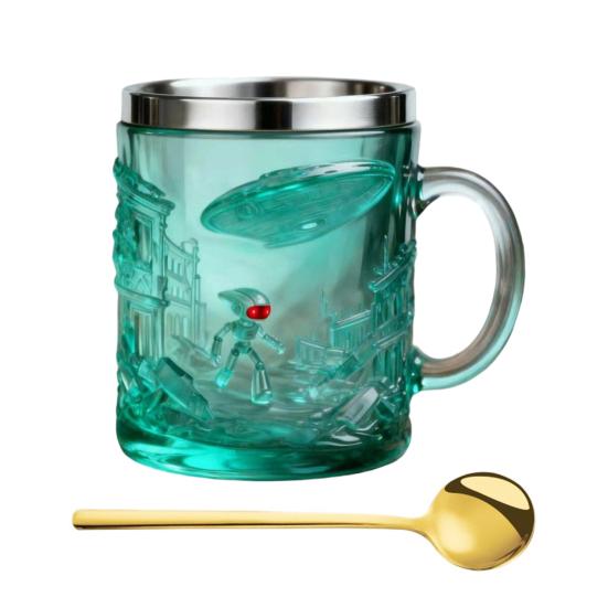 Book Mug 3D Hand-Painted Resin Coffee Mug with Stainless Steel Interior Microwave Dishwasher Safe Literary Cup Unique Gift for Book