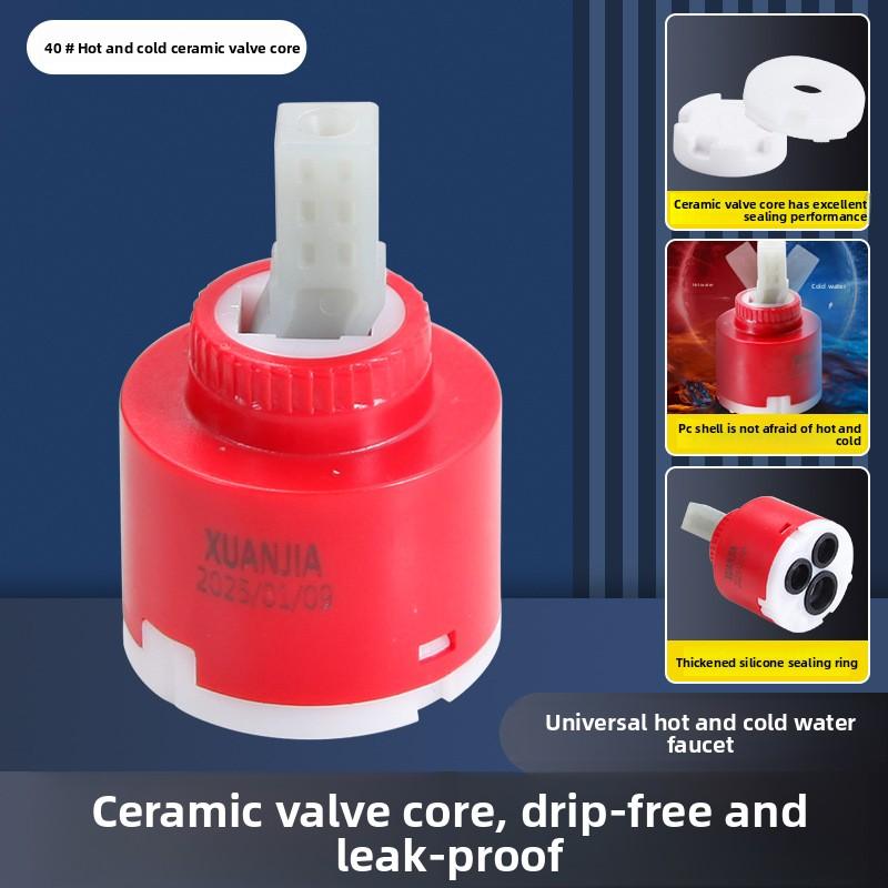 Ceramic Disc Cartridge Mixer Faucet Thermostatic Cartridge Faucet Disc Valve Pp Plastic Ceramic Cartridges For Mixer 35/40Mm