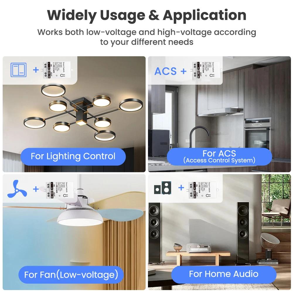 Tuya Smart Dry Contact Zigbee WiFi Switch Module Smart Home DIY Breaker Relay DC 8-40V AC 85-265V Works with Alexa Google Home