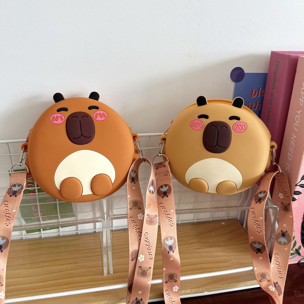 Cartoon Kapibara Children's Silicone Change Bag Cute Capybara Girl Crossbody Bag Hot Selling Small Wallet