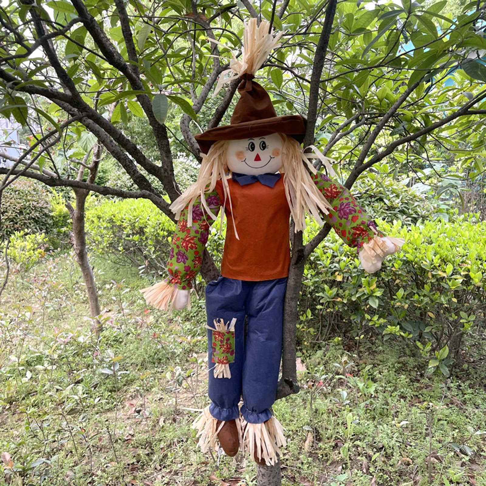 Standing Scarecrow Thanksgiving Scarecrow Decoration Fall Scarecrow Decor 120cm for Desk Garden Halloween Treats Party Halloween