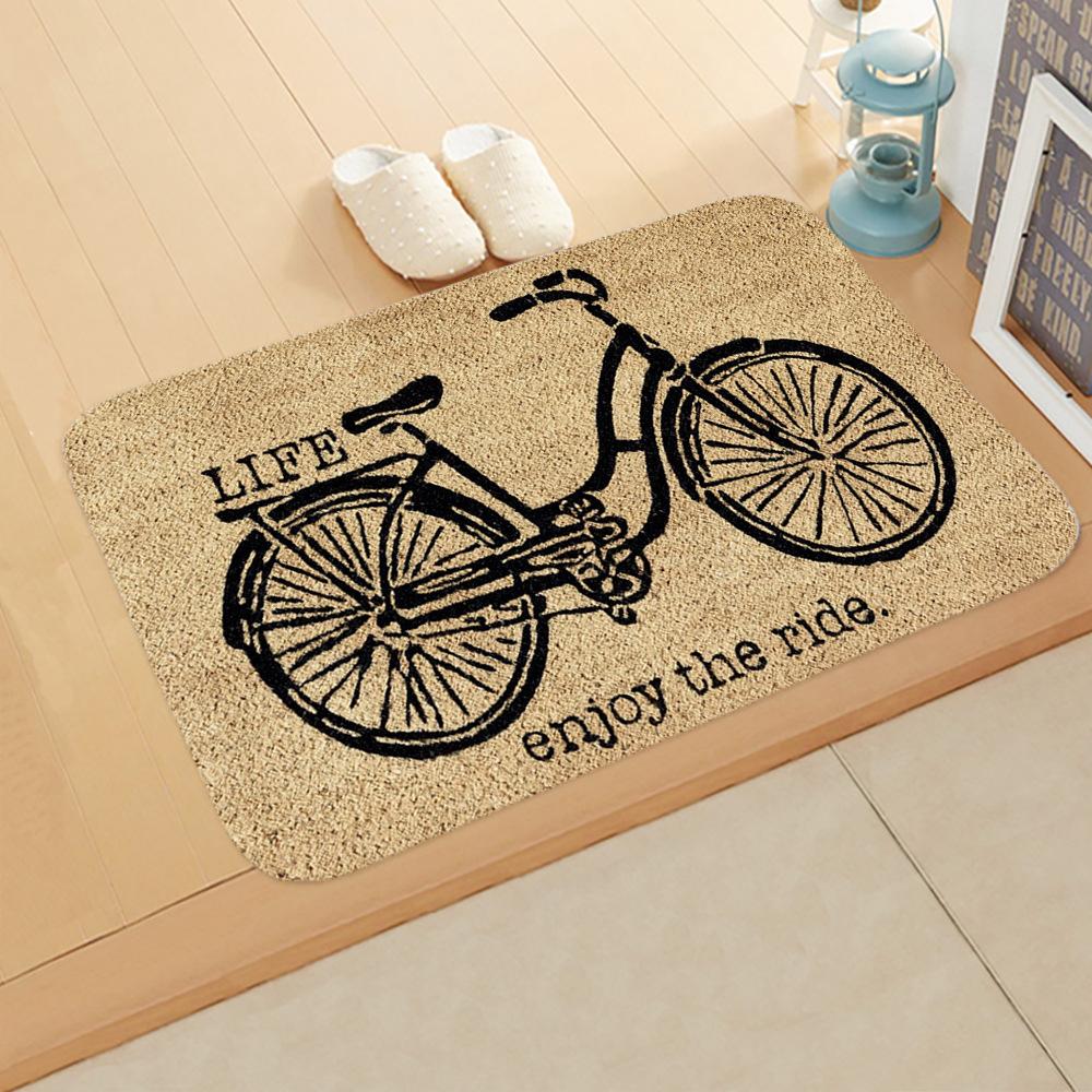 Letter Print Doormats Rectangle Non-Slip Flannel Door Mat Bedroom Kitchen Entrance Floor Mat Doormats 2021 Door Mat Balcony Mats
