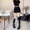 2024 Summer High-Waist Spicy Girl A-line Black Slimming Shorts