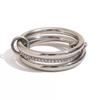 Multiple Layers Strand Loop Indext Finger Zircon Rings for Women Stainless Steel Gold Plated Ring