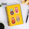 DIY Craft Stickers 50Pcs Russian Matryoshka Doll Stickers Cartoon Nesting Theme Decal Decals Set Decorative Sticker for Water Bottles Phone