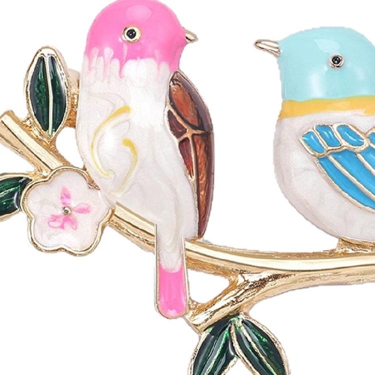 Fashionable Enamel Bird Brooch Clothing Dress Pin Trendy Accessory For Women Girls Casual Formal Wear Gift Present
