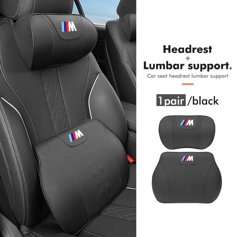 Leather Car Seat Headrest Neck Poillow Lumbar Mat Auto Accessories For BMW E30 E34 E36 E39 E46 E52 E53 E60 E61 E62 E70 E71 E83