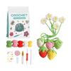 Crochet Flower Set with Step-by-Step Tutorial Instruction Crochet Potted Plant Crochet Knitting Supplies for Beginner