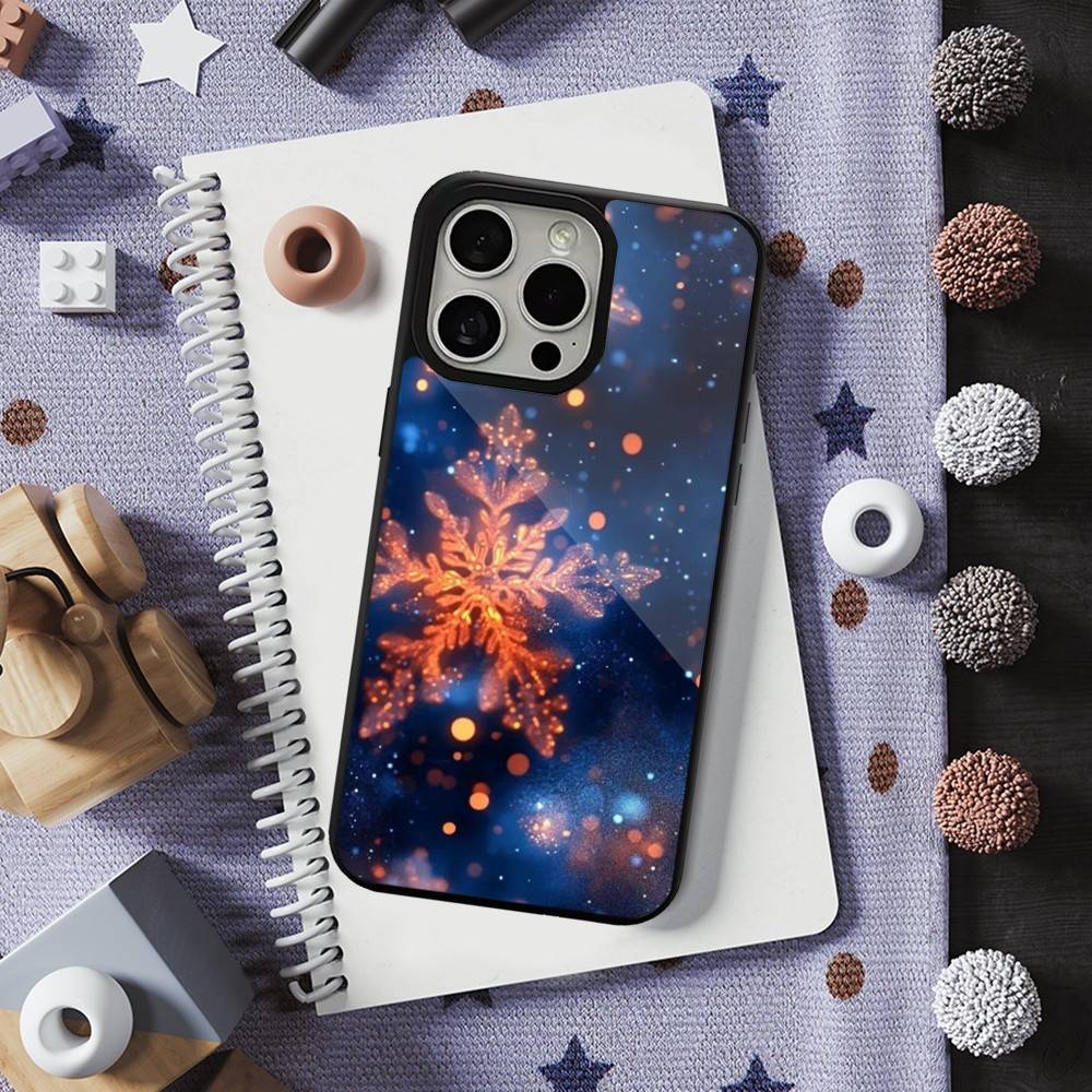 Snowflakes Art Christmas For iPhone 12,14,11,15,13,16,17,For Magsafe,Plus,Mini, Pro,Max,Magnetic Wireless Charging Case