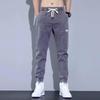 Men's Large Size Spring and Autumn Four Seasons Loose Jeans Elastic Waist Tie Wear Wearable Work Work Trousers Harun Casual Trousers