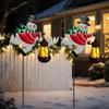 1/2PCS Outdoor Solar Light Christmas Snowman Garden Decoration Warm White/Colorful Solar Palace Lantern for Yard Lawn Xmas Decor