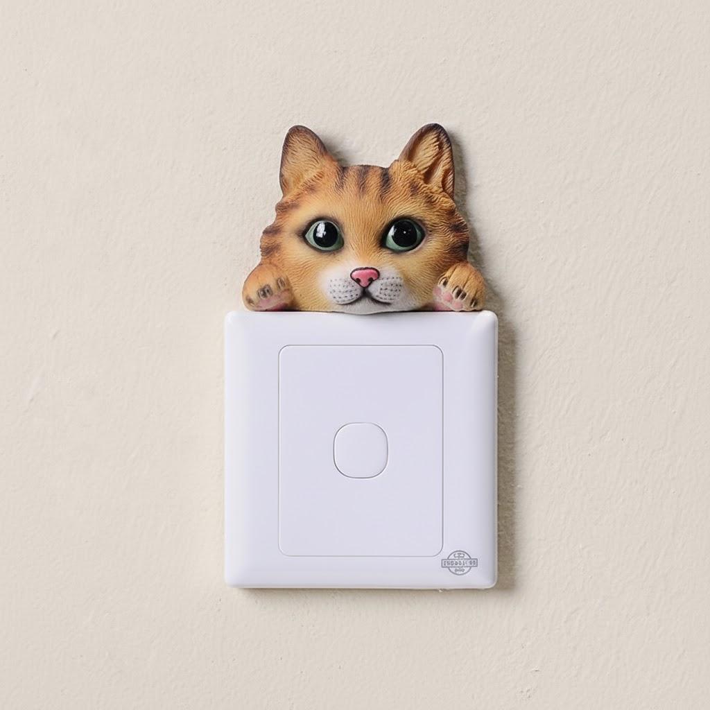 

Resin Animal Wall Stickers Decals Home Decor Room Decoration Cartoon Dog Cat Reindeer Elephant Panda Switch Cover Plates