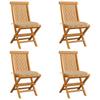 Day and Night - Day and Night Garden Chairs 4 Units Solid Teak Wood with Beige Cushions