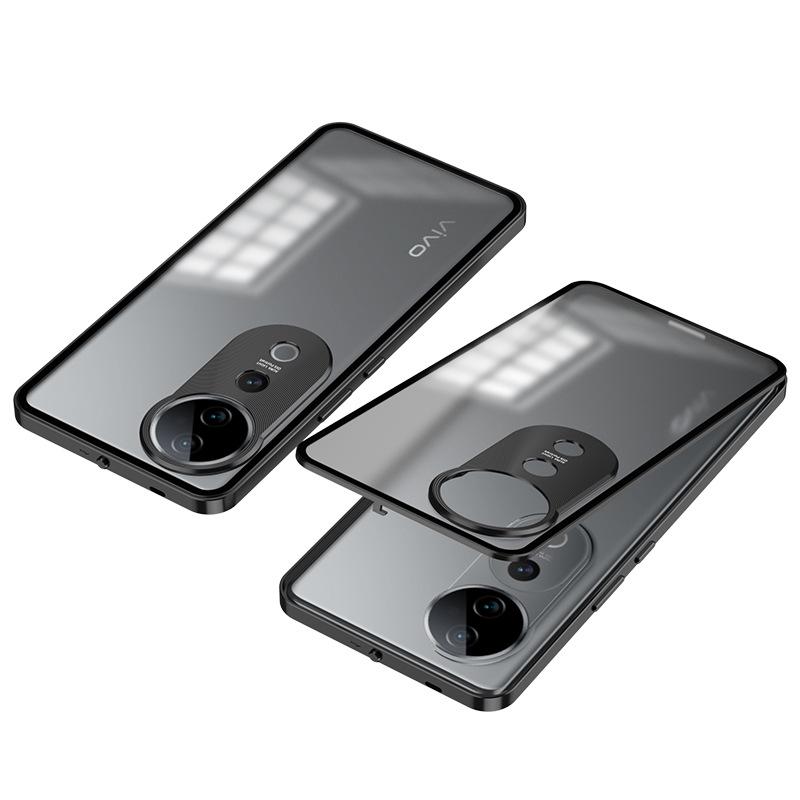 Vivo S30 Pro Metal Frame Snap-On Frosted Back Case with Lock Buckle for S20 V40