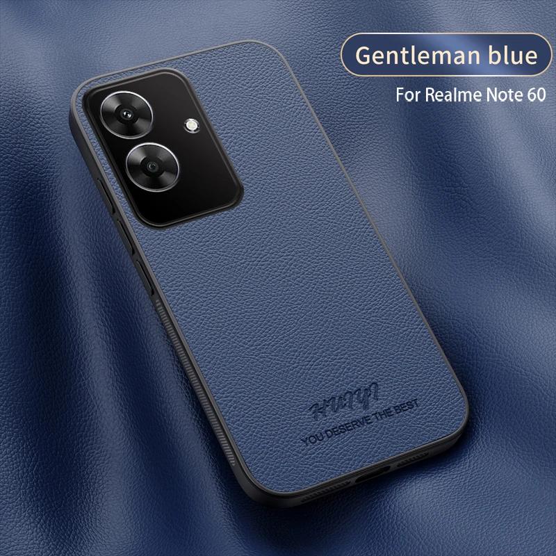 Leather Case for Oppo Realme Note 60 Luxury Shock Absorption Car Magnetic Mount Anti-knock Anti-fingerprint Thin Cover