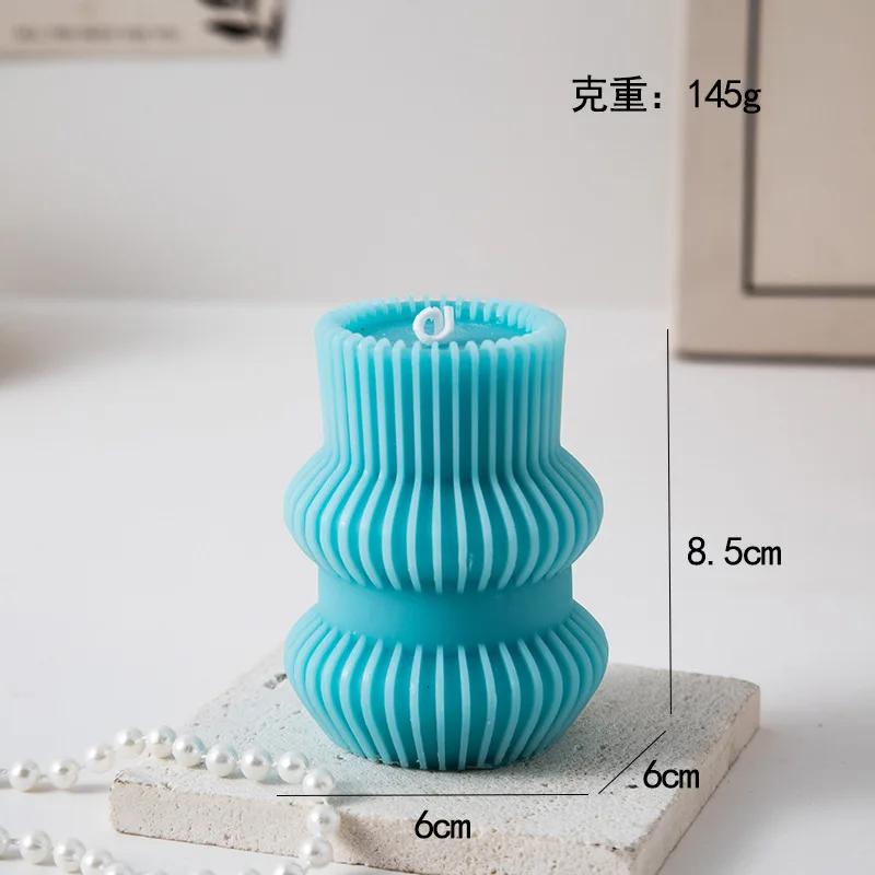 Ribbed Scented Candles Aesthetic Home Decorative Candles Smokeless Personalized Candles Guest Gift Lot