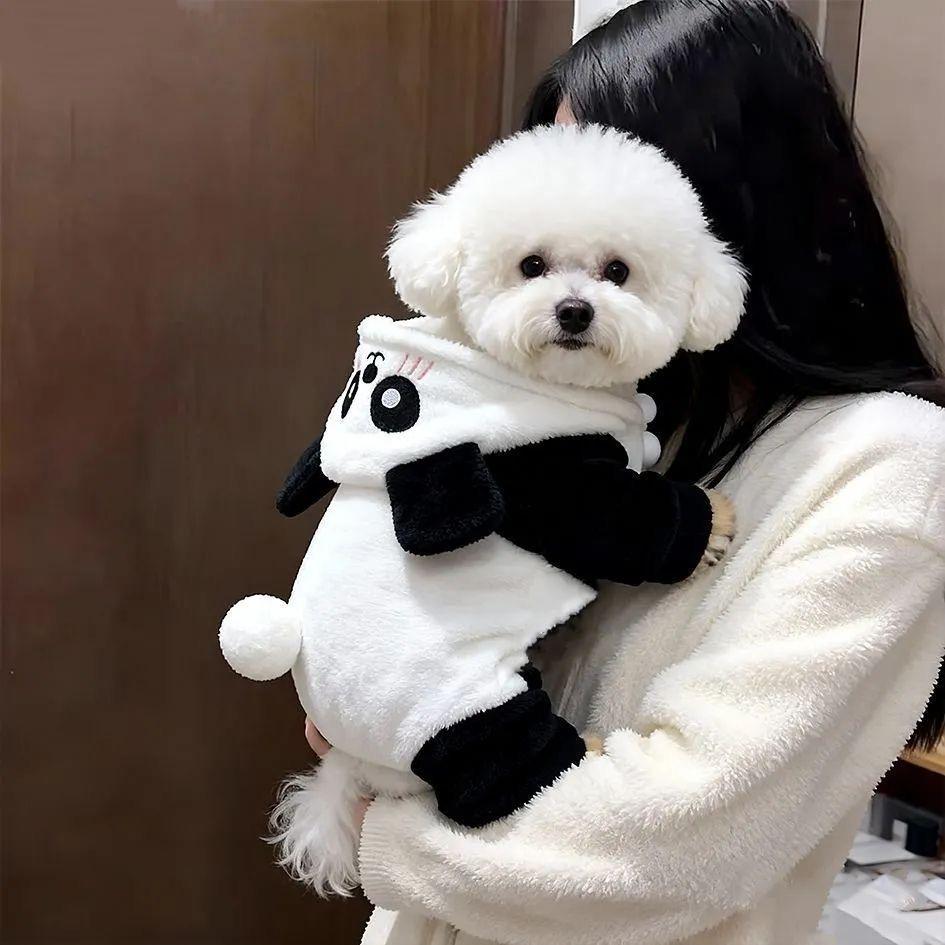 Panda Transformation Winter Dog Clothes Thick Warm Outfit for Small Dogs Corgi Teddy Bichon Cat Sizes Available In Colors