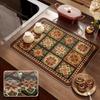 Alfombrilla de Drenaje de Cocina Almohadilla Super Absorbente Individual de Secado de Vajilla Salvamanteles Alfombrilla de Secado de Encimera Cafetera Suministros de Cocina para el Hogar