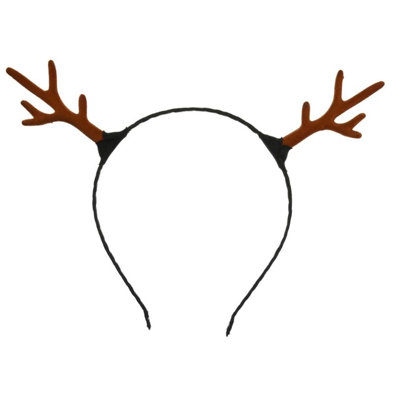 

Flocking Reindeer Antler Shape Hair Hoop Teens Women Photography Hair Holder Christmas Party Cosplay Elk Headband кофейный