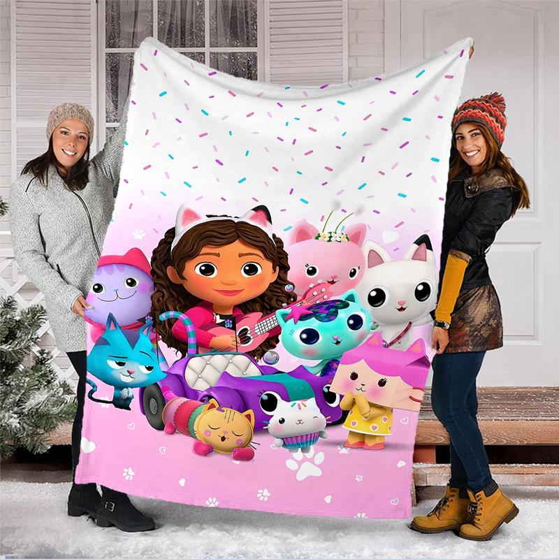 Gabby's Dollhouse Theme Printed Blanket - Perfect for Couch, Bed, Travel & Outdoor Use | Machine Washable, Cozy & Durable.