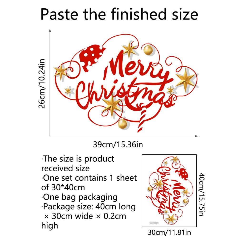 Merry Christmas Pattern Window Sticker Room Decoration Windows Self-adhesive Decals  New Year