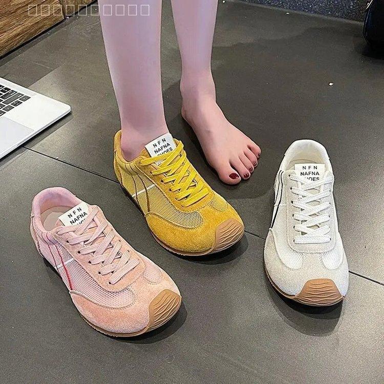 Mesh German Training Shoes Women's Shoes 2025 Summer New Flat-bottomed Net Single Shoes Lightweight Breathable Soft-soled Casual Sports Net Shoes