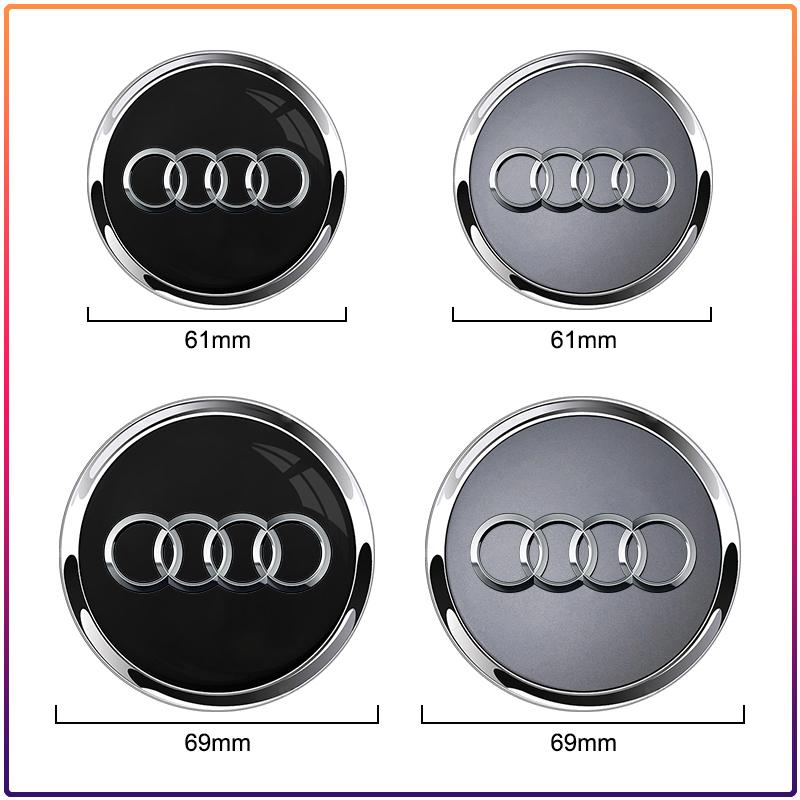 For Audi  A5 60/61/68/69mm Badge Car Wheel Center Hub Cap Covers Auto Rim Cover For Audi A8 A5 A6 C5 C6 C7 A7 A1 A3 A4 B5 B6 B7 Q3 Q5 Q7 TT