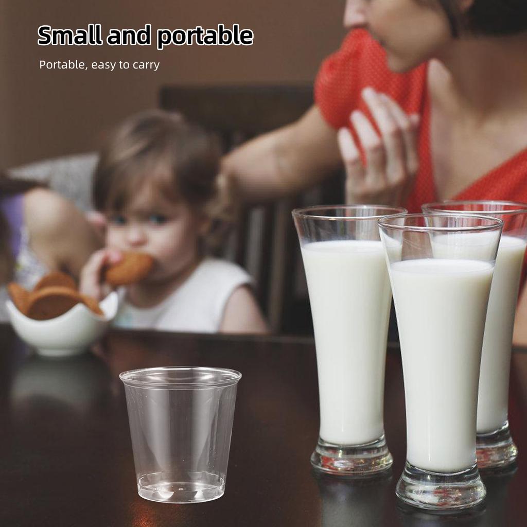 100 Pcs Disposable Wineglass Sample Cups Measurement Multi-use Party Plastic for Drinking