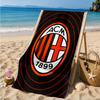 Milan Football Club Printed Microfiber Beach Towel, Soft And Absorbent, Quick-Dry, Ideal for Summer Travel, Beach Essential, Swimming Pool