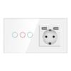 157 European Touch Switch & German Socket with Integrated Glass Panel for Homes
