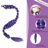 LUPU 32inch Purple Synthetic Braided Wig With Elastic Band and Shiny Colored Tinsel Ponytail, Suitable for Girls'  Hairstyle