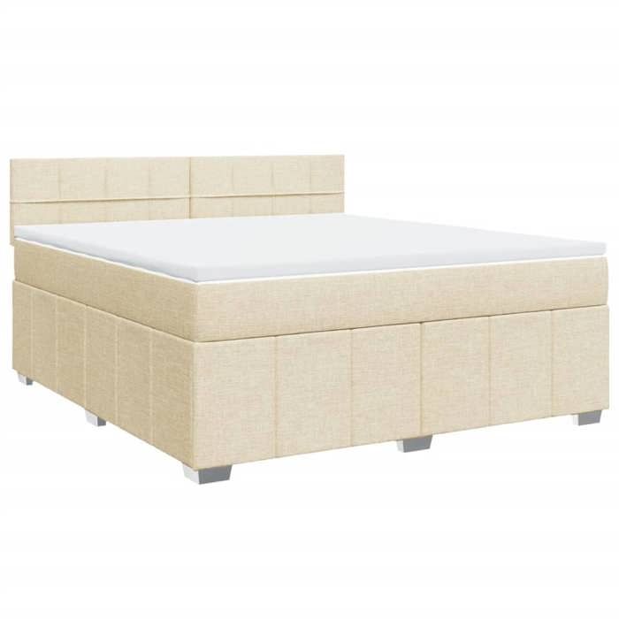 VidaXL Sommier à lattes de lit avec matelas Crème 180x200 cm Tissu 3289452